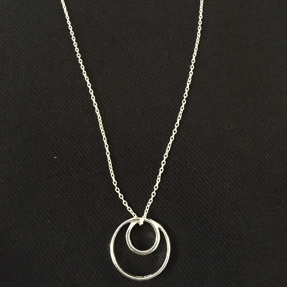 Sterling Silver Double Circle Necklace Quote